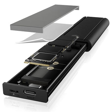 LEXUES ICY BOX IB-1807MT-C31 SSD enclosure Black M.2