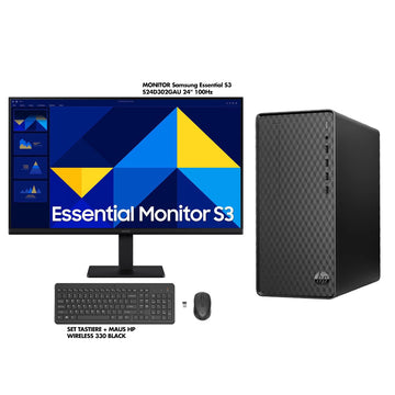 BOUNDLE HP M01-F3003W i5-13400 512GB 12GB RAM + S3 S24D302GAU 24" 100Hz + Set Keyboard + Mouse