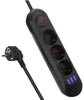 KABULL VAZHDUESE Maclean strip, 3-socket extension cable + 3xUSB 1.5M BLACK