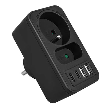 PRIZE Maclean socket x2 + 4xUSB, 2 sockets, 2xUSB A, 2xUSB C PD 20W, 1x16A+1x6A, MCE249 F/B