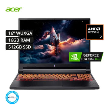 Acer NITRO V 16 GAMING  Ryzen™ 7 260 512GB SSD 16GB 16" (1920x1200) 180Hz WIN11 RTX 5050 8GB BK