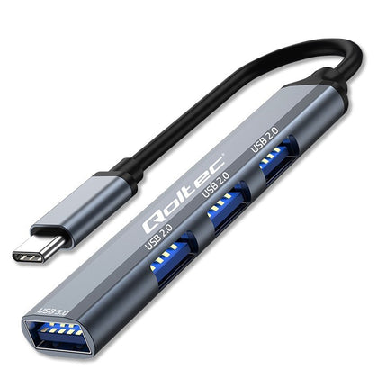 KONVERTER Qoltec Hub Adapter USB-C 3.1 4in1 | USB 3.0 | 3x USB 2.0