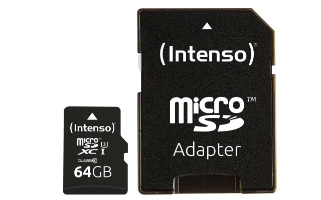 USB Micro+Adapter MicroSDHC 64GB Intenso